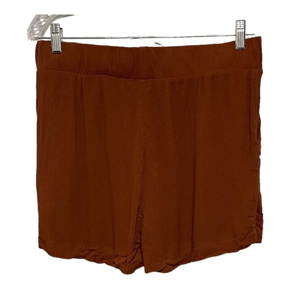 Abound Large Cinnamon Brown Elastic Waist Crinkle Shorts  NEW WITH TAGS - Picture 3 of 8